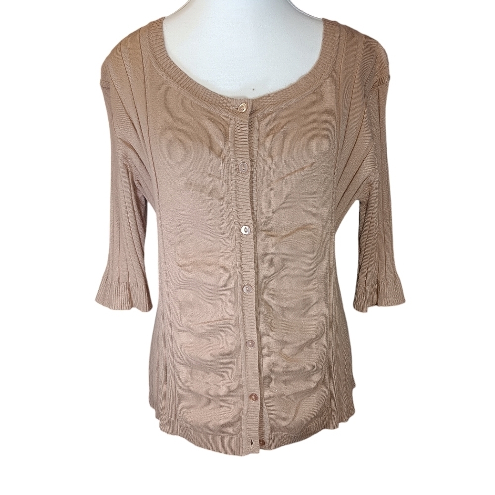 Women's Short Sleeve Cropped Cardigan Button Down Sweater Lightweight Knit